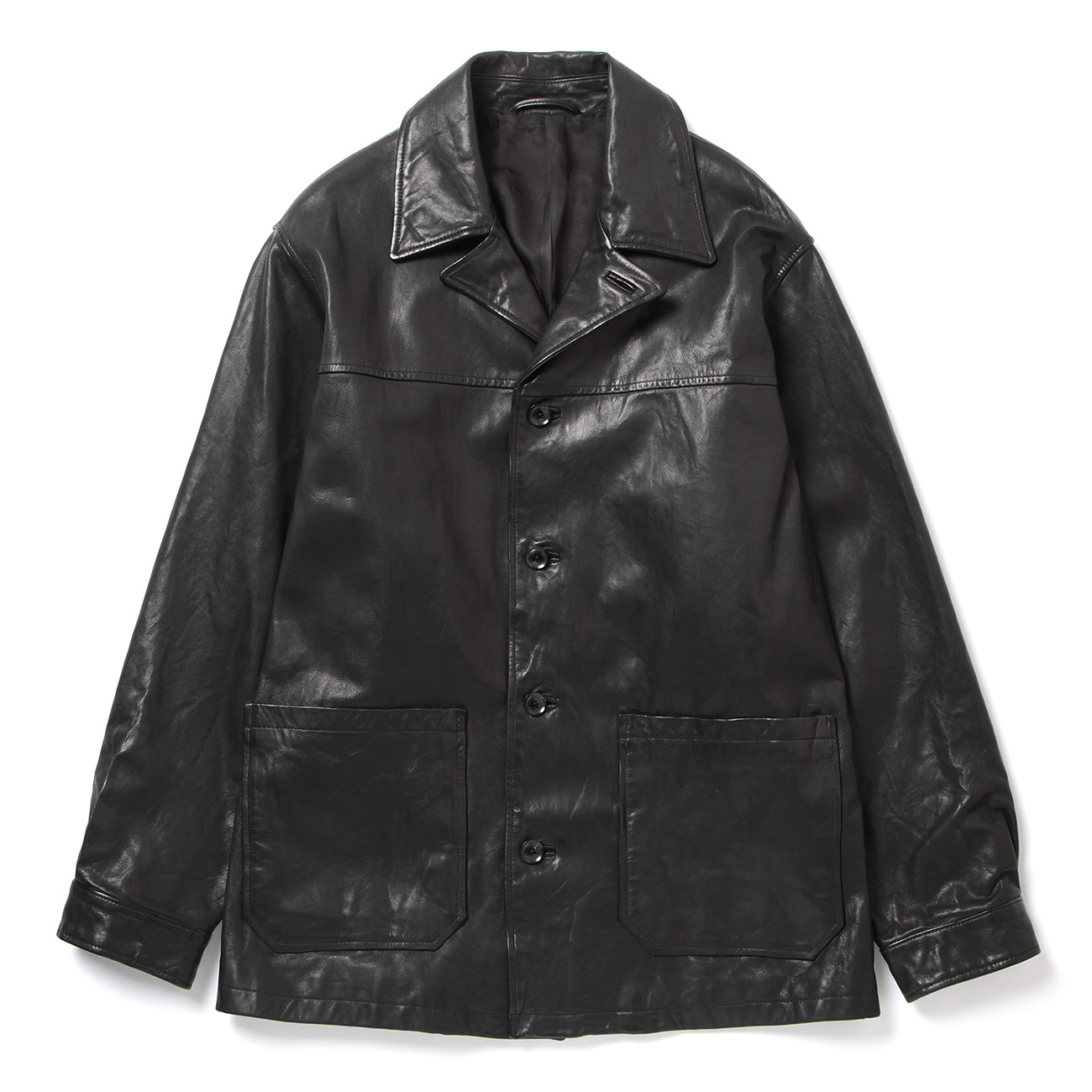 YOKE / ヨーク | GOAT LEATHER CAR COAT - Black | 通販 - 正規取扱店