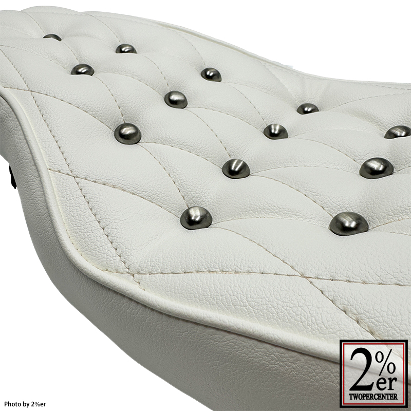 オールドスクールダブルシート ホワイト SR400/500 / 2％er