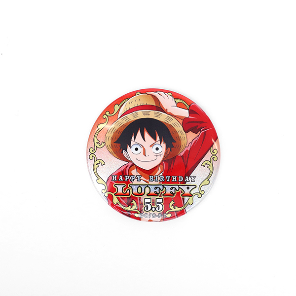 ワンピース】ハッピーバースデーホログラム缶バッジ［5.5 ルフィ