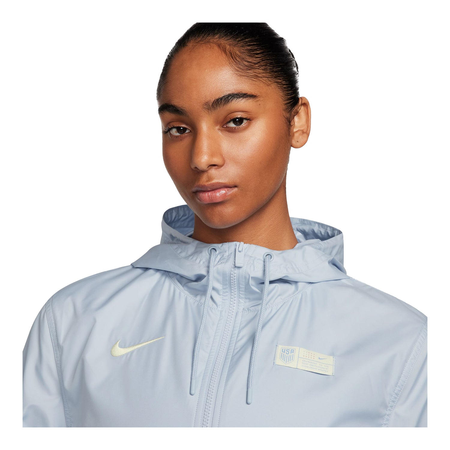 Women's Nike USA Essential Repel Woven Light Blue Jacket – U.S.