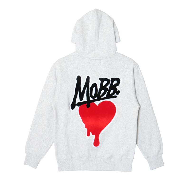 HEART DRIP WAPPEN HOODIE -GREY- | WALKIN STORE WEB SHOP