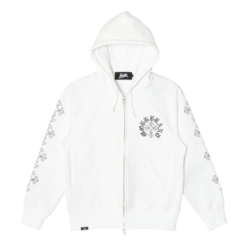CROSS SLEEVE ZIP HOODIE -WHITE- | WALKIN STORE WEB SHOP