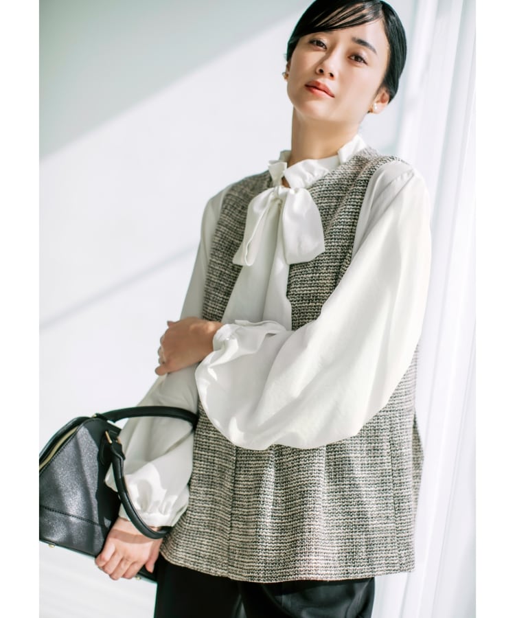 ONOFF活躍/セレモニー】ツイードペプラムジレ/洗える（ベスト） | THE