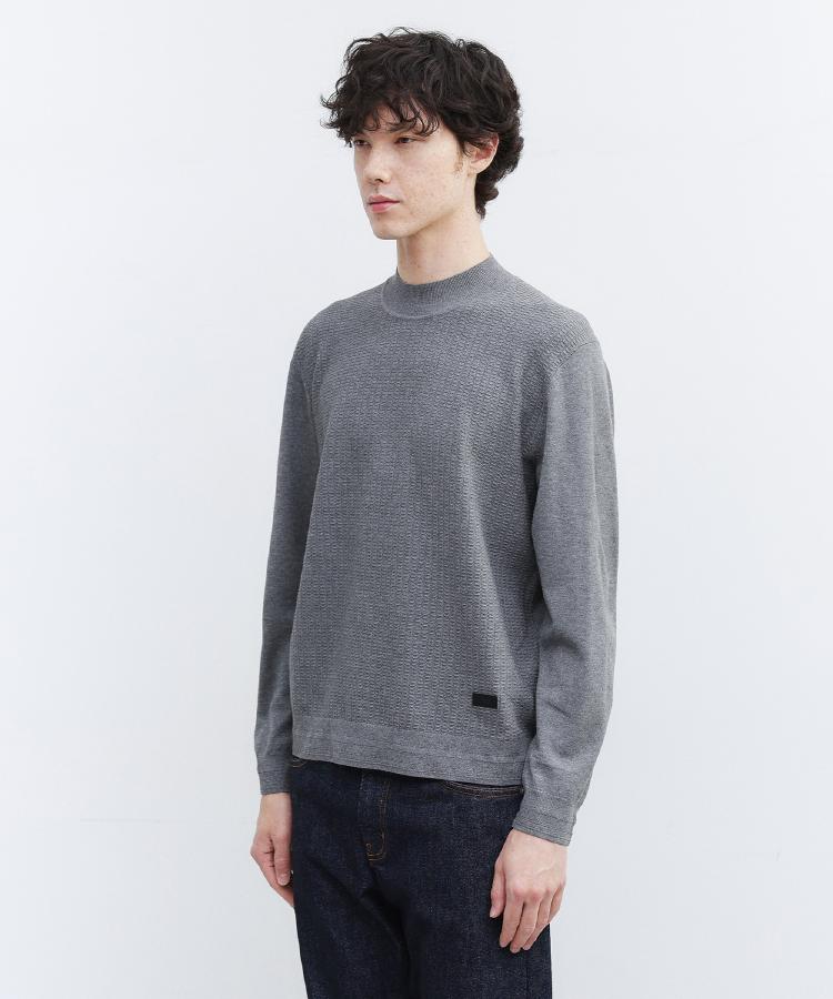 ハイゲージ モックネック ニット プルオーバー（ニット/セーター