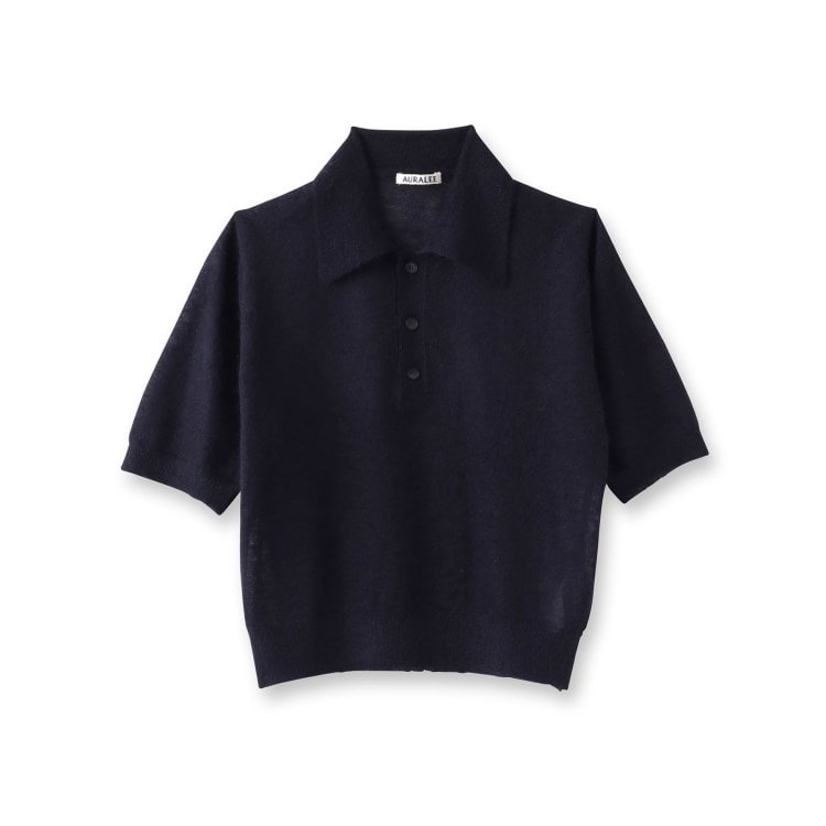 ◇AURALEE（オーラリー）KID MOHAIR SHEER ポロニット（ニット