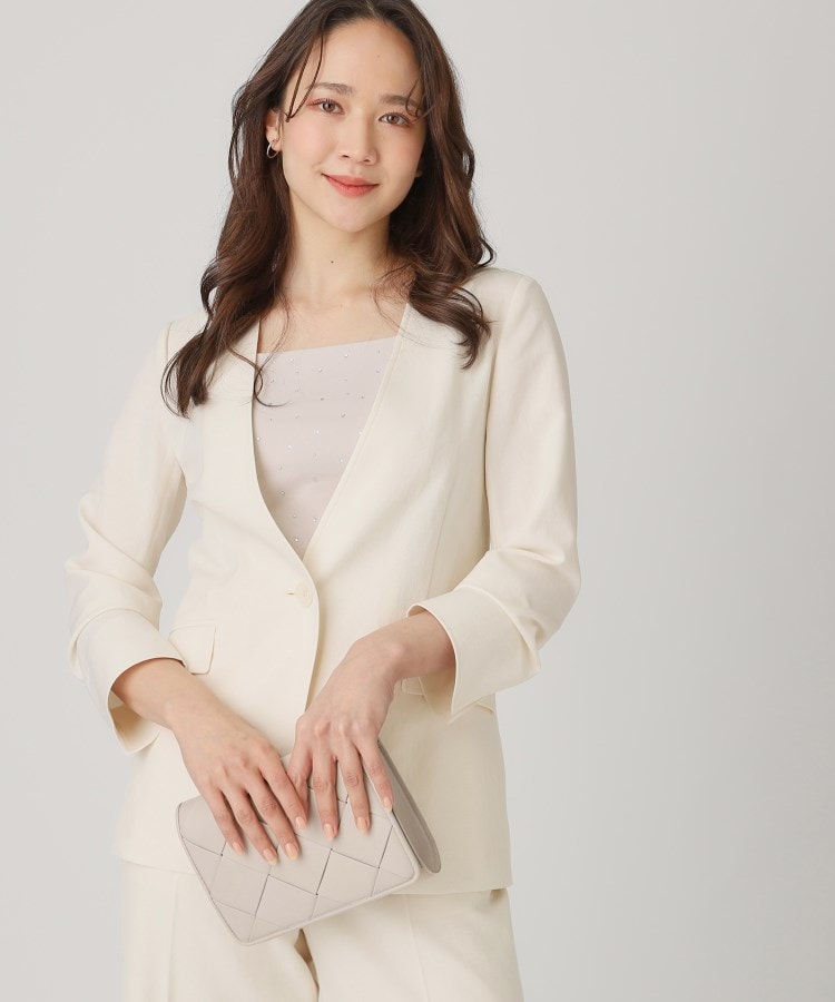 洗える／日本製】ノーカラージャケット（ノーカラージャケット