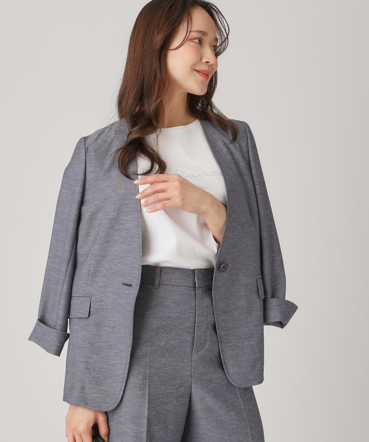 洗える／日本製】ノーカラージャケット（ノーカラージャケット