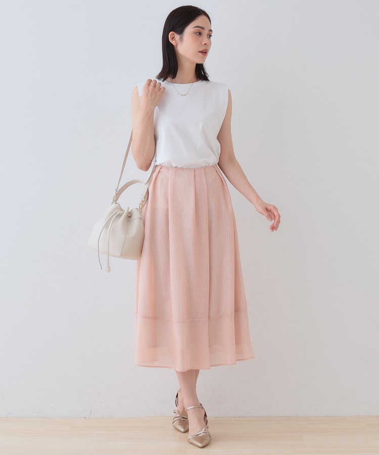 新色登場！【洗える／エアリー素材】巻き風ロングスカート（ミモレ