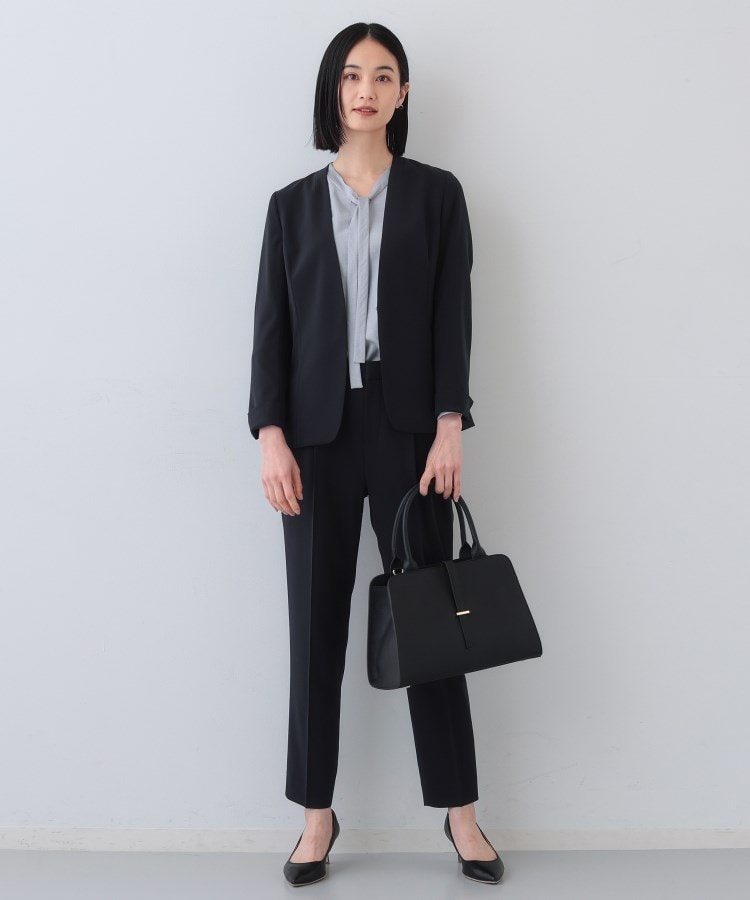 洗える／UVケア／スーツ】ストレッチノーカラージャケット（ジャケット