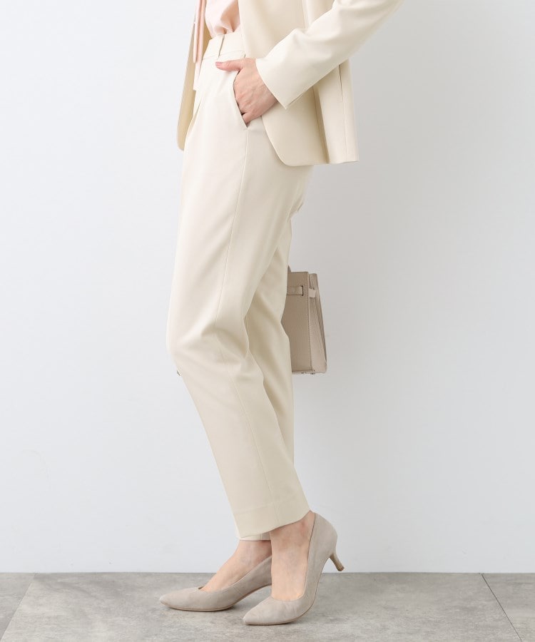 洗える／UVケア／スーツ】ストレッチタックテーパードパンツ（フル