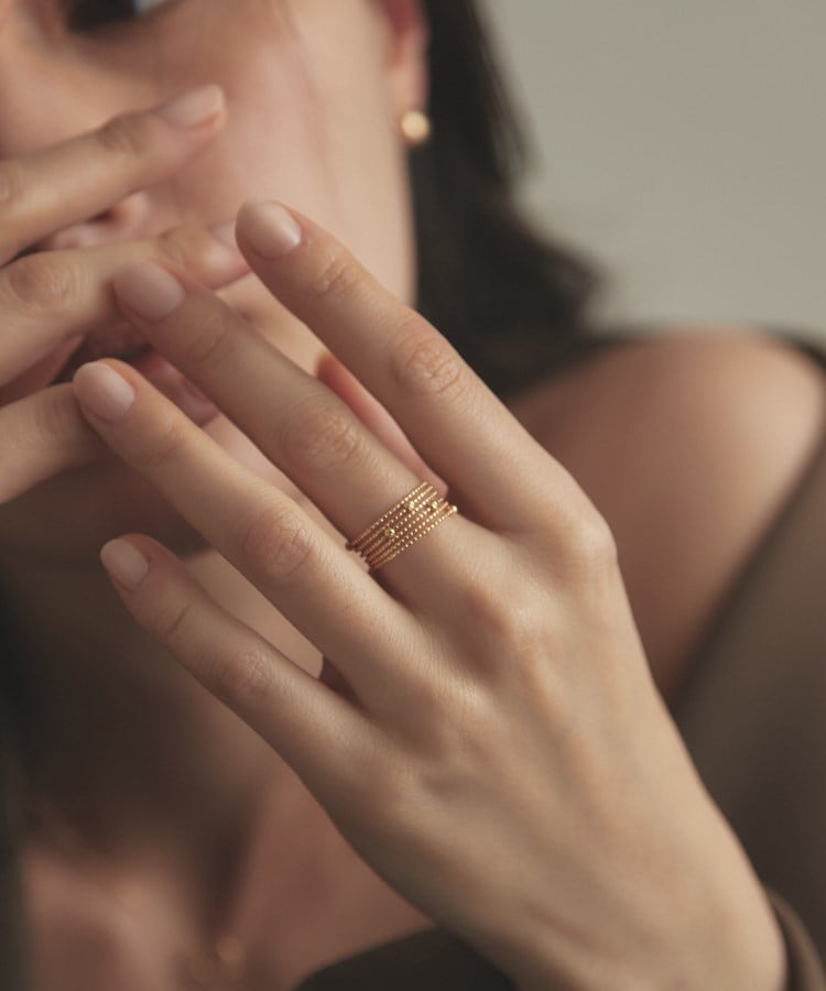 K18ハニーカットボール 形状記憶リング（リング） | COCOSHNIK