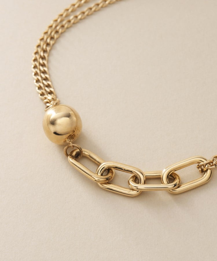 K10中空ボールキヘイミックスチェーン ブレスレット（ブレスレット
