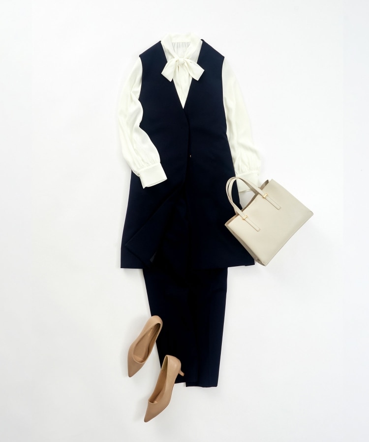 通勤・セレモニー/セットアップ対応》ワイドパンツ/ダブルクロス【洗濯