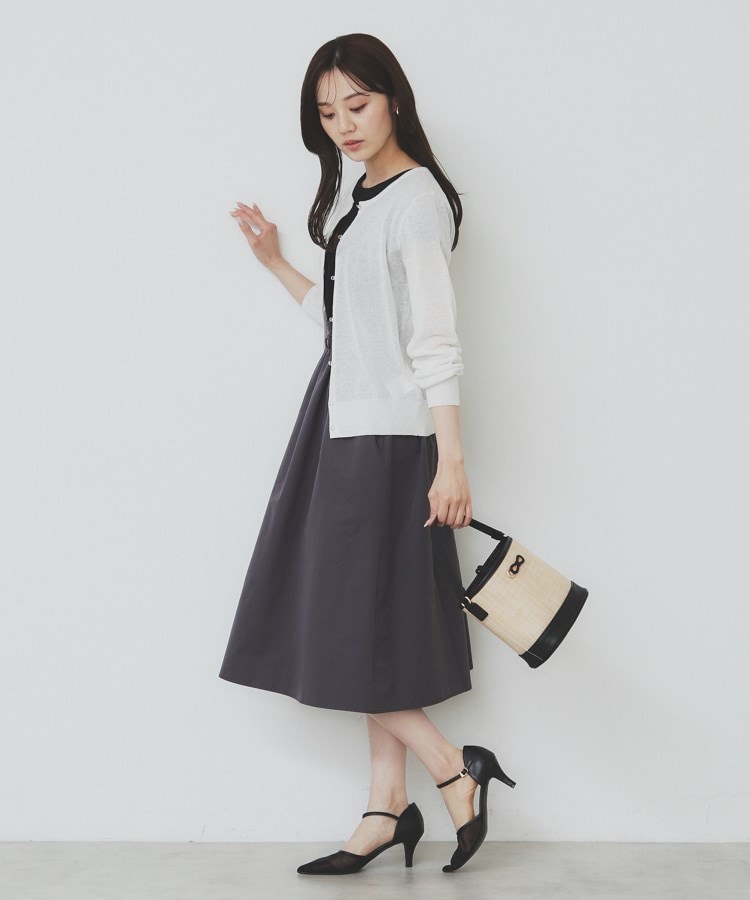 7色展開/XS-LLサイズ》ビジューボタンクルーネックカーディガン【洗濯