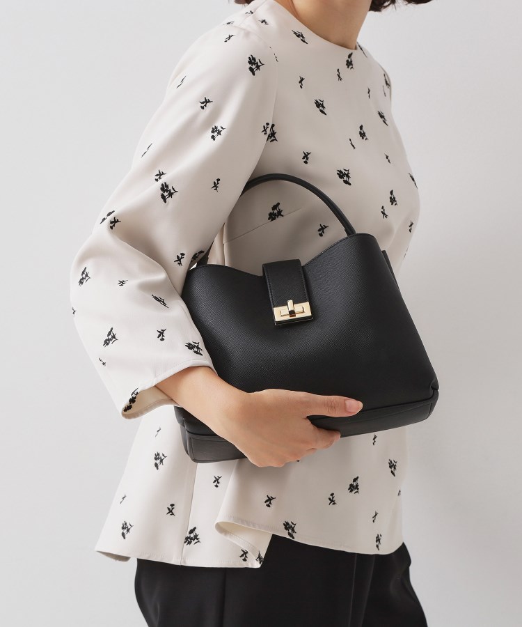 2WAY】サフィアーノ調ミドルワンハンドルバッグ（ハンドバッグ