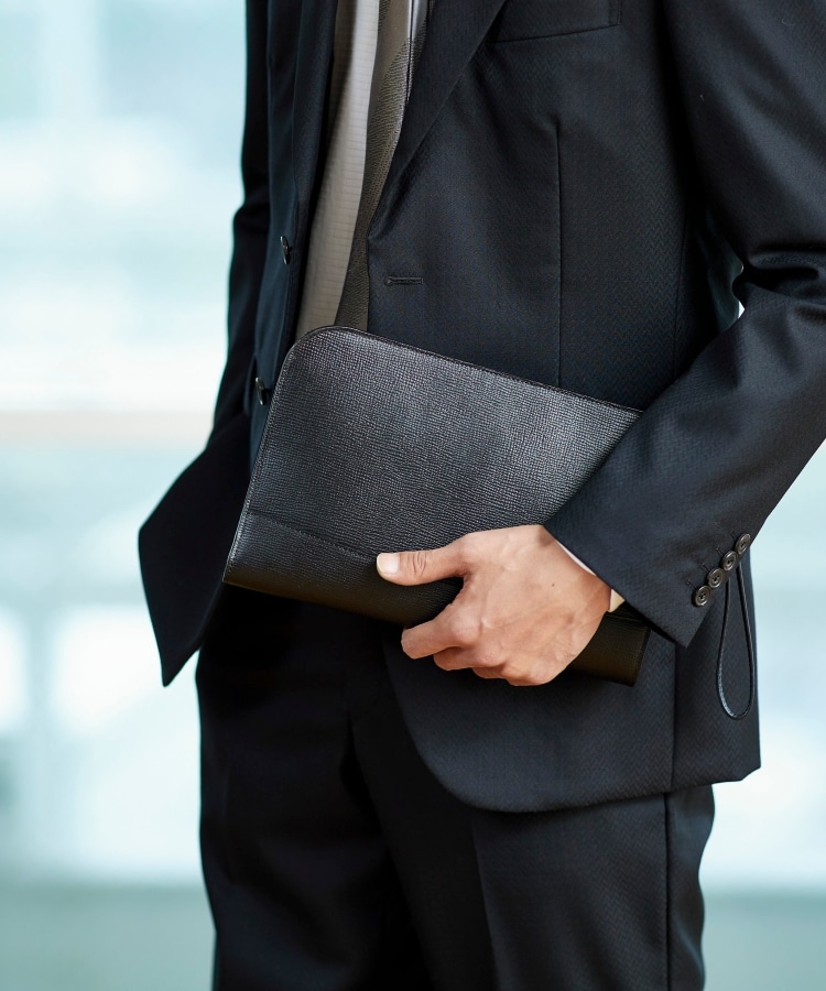 冠婚葬祭】ブラックレザー クラッチバッグ（クラッチバッグ） | TAKEO