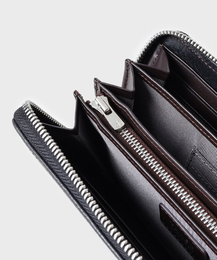 イタリアンブラックレザー 3方ラウンド長財布（財布） | TAKEO KIKUCHI