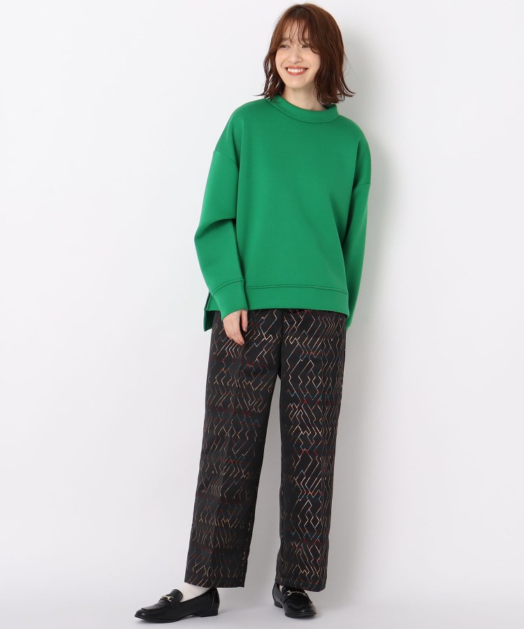 幾何学柄ワイドストレートパンツ（フルレングスパンツ） | ZAMPA