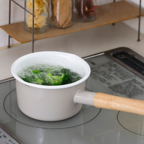 富士ホーロー コットンプラス ミルクパン14cm ホワイト CTP-14M.W