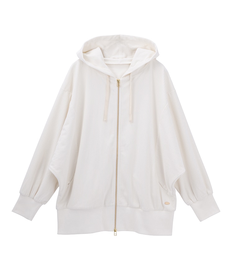 SUKALA】スフレリブダブルジップフーディ(Fサイズ オフホワイト