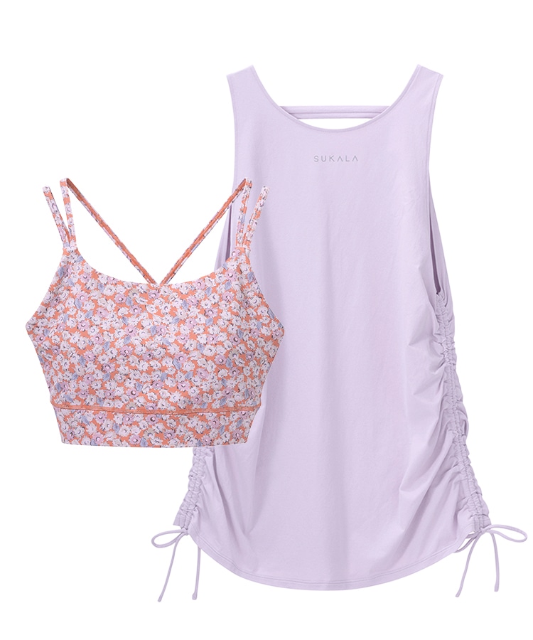 SUKALA】フラワーガーデンプリントセパレートタンクトップ(S・M・L