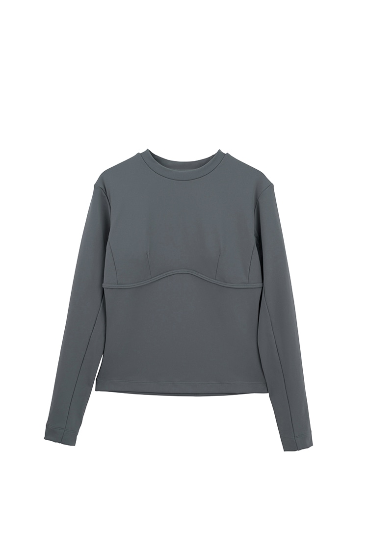 SUKALA】カップ付きフィットロングスリーブ(S・Mサイズ グレー