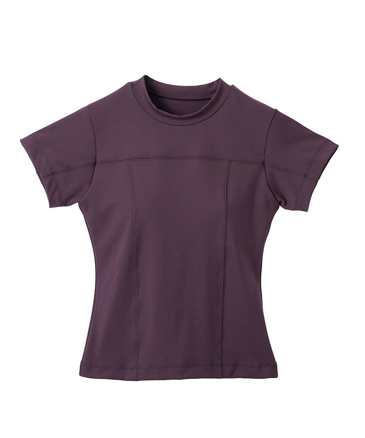 SUKALA】カップ付きミニハイネックTee(Sサイズ ボルドー・ホワイト