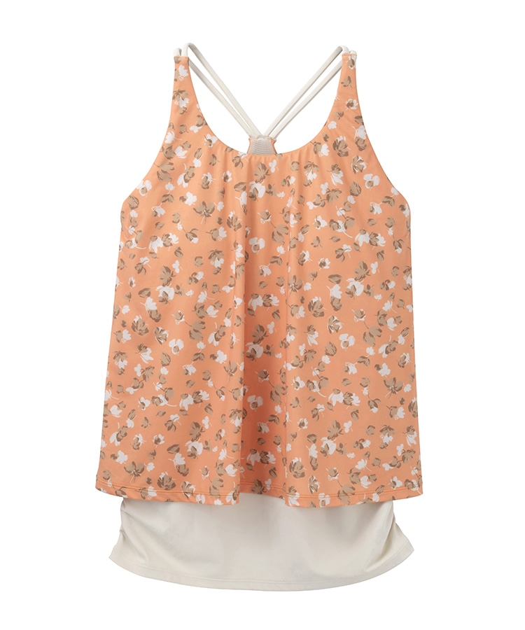 SUKALA】フラワープリントカバータンクトップ(XS・S・Mサイズ ダスティ