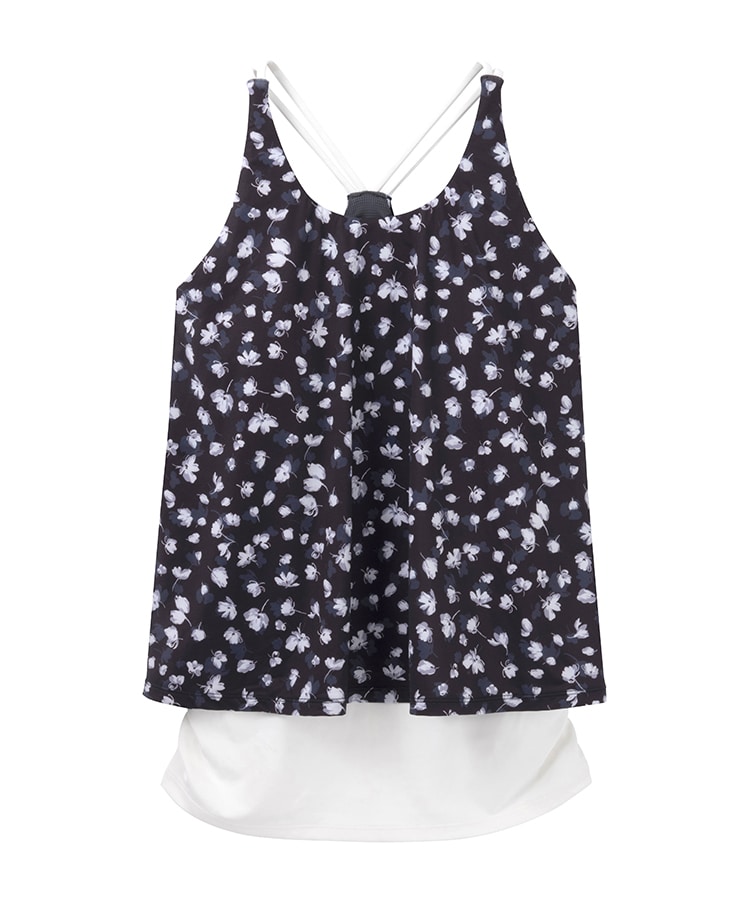 SUKALA】フラワープリントカバータンクトップ(XS・S・Mサイズ ダスティ