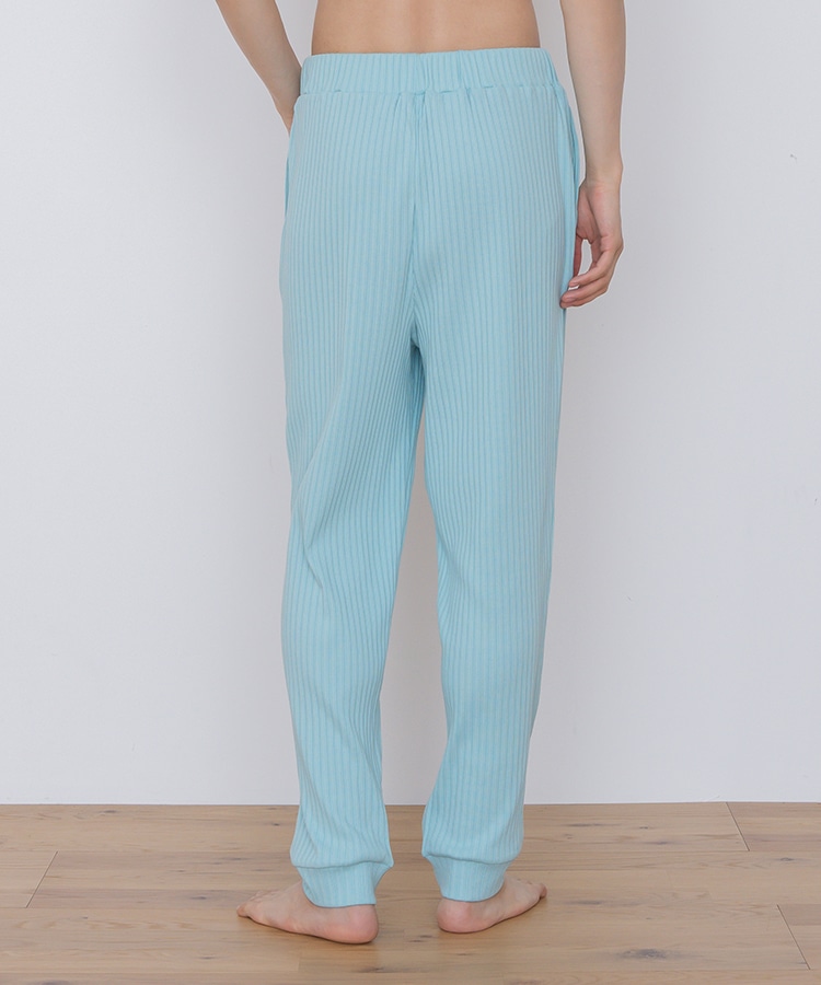 SUKALA HOME】リラックスリブジョガーパンツ(Lサイズ ブルーグリーン