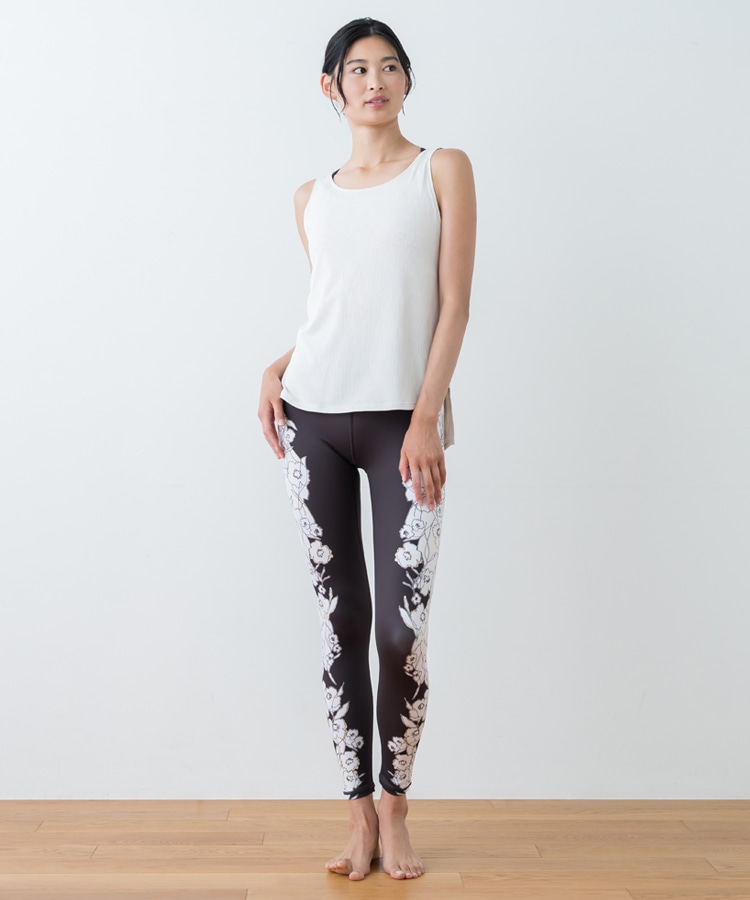 SUKALA】ドローイングフラワーセパレートタンクトップ(Lサイズ ダーク