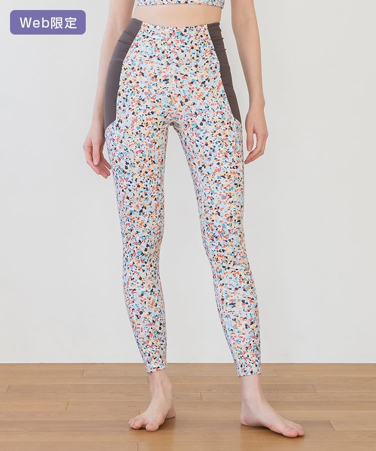 SUKALA】スポットペイントサイドギャザーレギンス(XS・S・M・Lサイズ