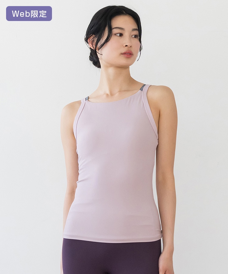 SUKALA】ダブルストラップリブロゴタンクトップ(XS・LLサイズ サンド