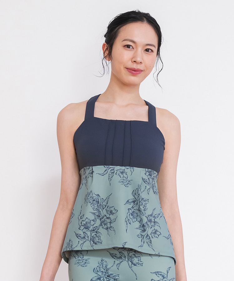 SUKALA】 ドローイングフラワーショートタンクトップ アイボリー ヨガ