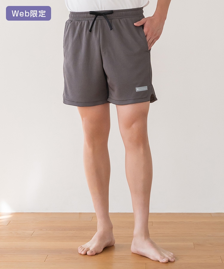 SUKALA】メンズメッシュハーフパンツ(M・L・LLサイズ チャコール