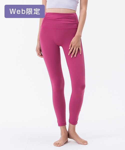 SUKALA】サイドロゴギャザーレギンス(XS・S・M・L・LLサイズ マゼンタ