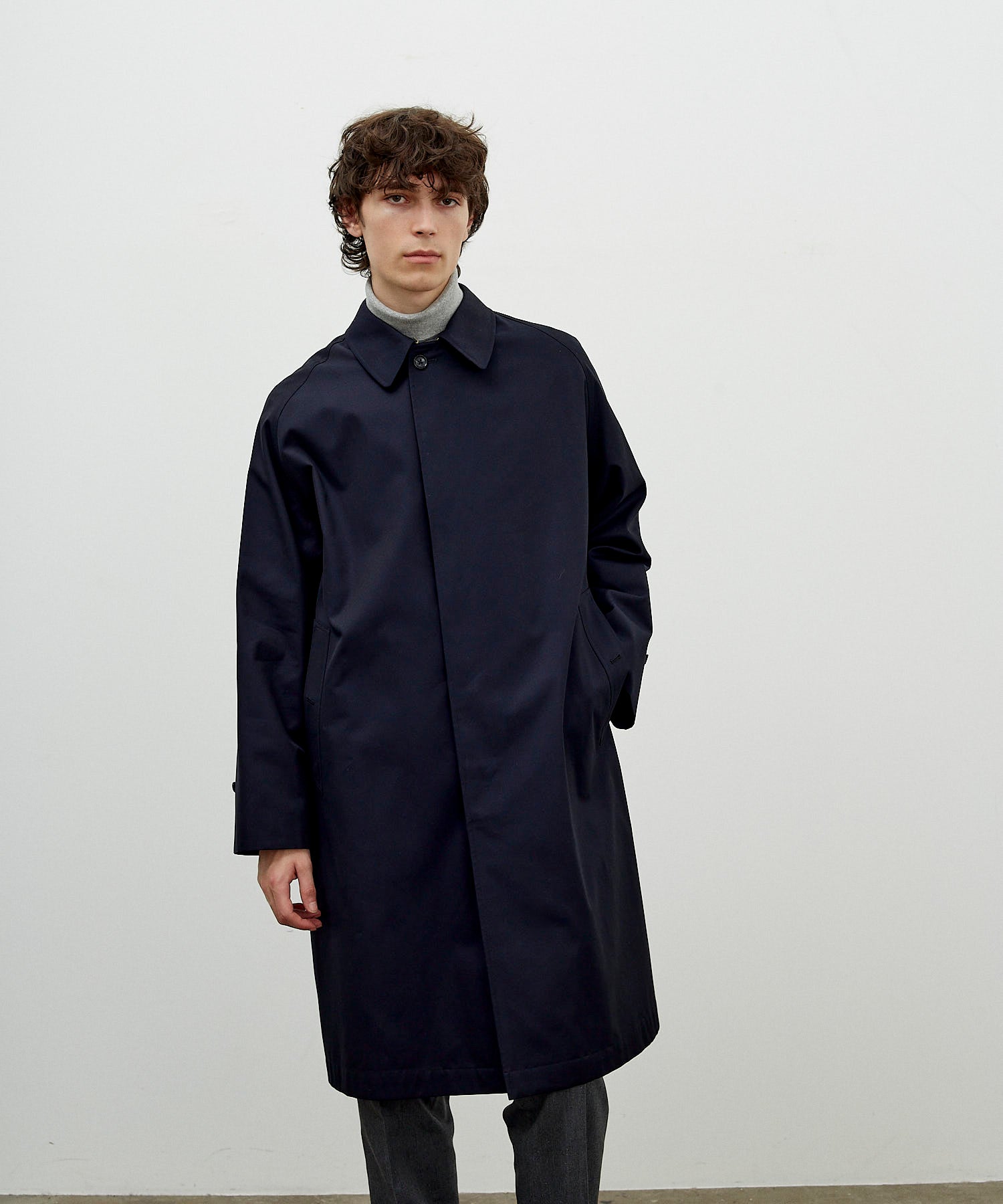SINGLE RAGLAN COAT 1 / GABARDINE NAVY – ANATOMICA OFFICIAL ONLINE
