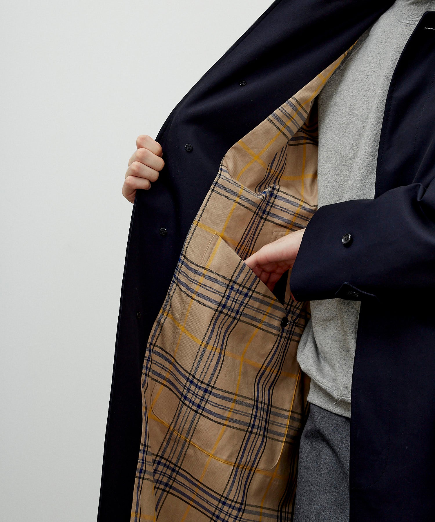 SINGLE RAGLAN COAT 1 / GABARDINE NAVY – ANATOMICA OFFICIAL ONLINE