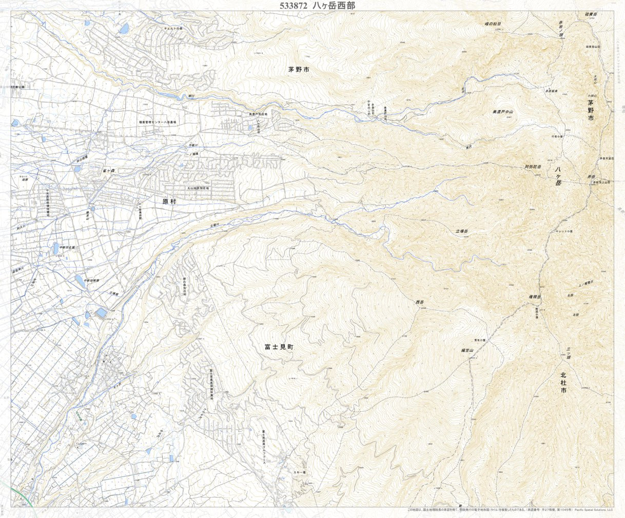 533872 八ヶ岳西部 （やつがたけせいぶ Yatsugatakeseibu）, 地形図