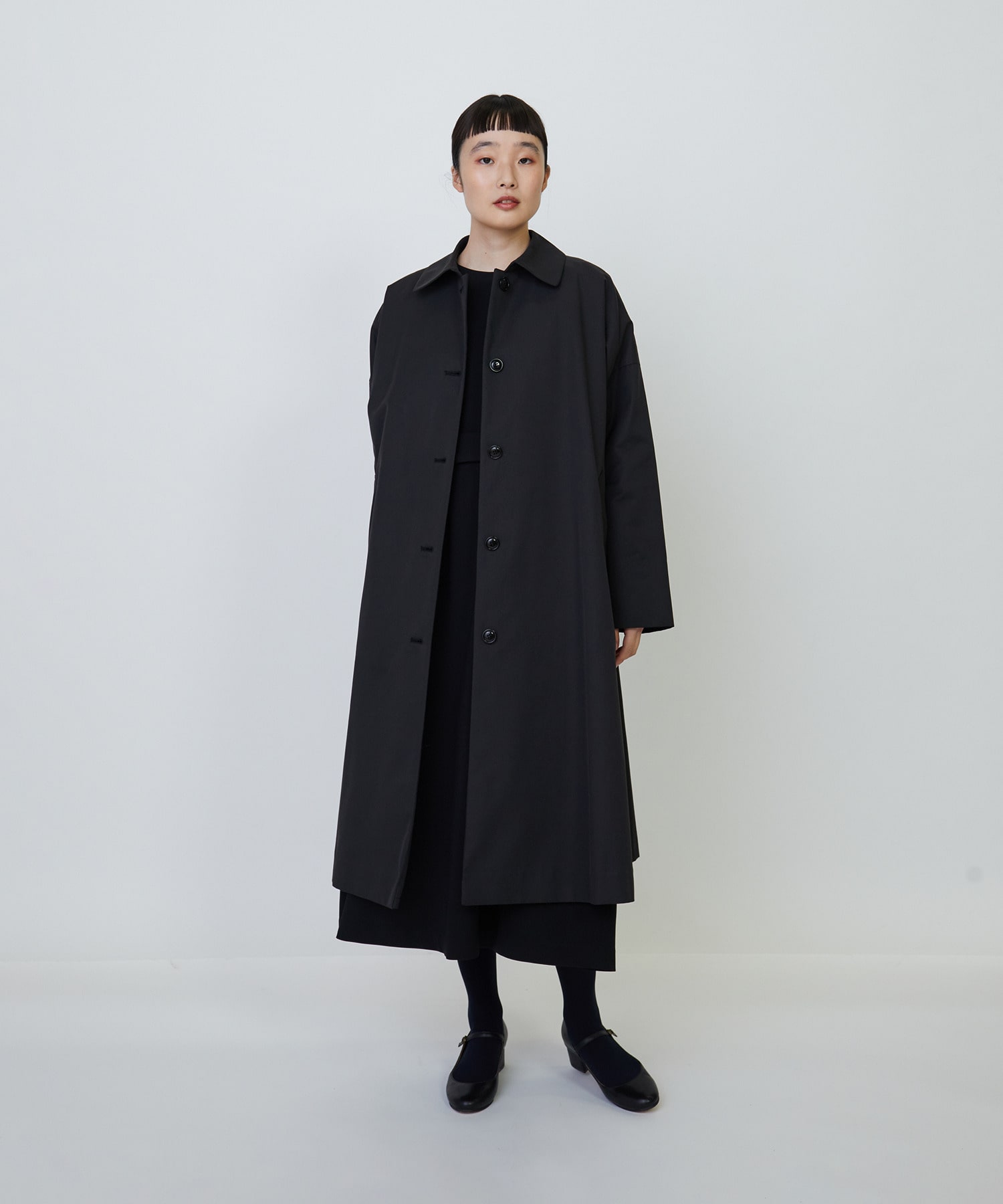 コットンナイロンピーチツイルステンカラーコート｜BIGI online store