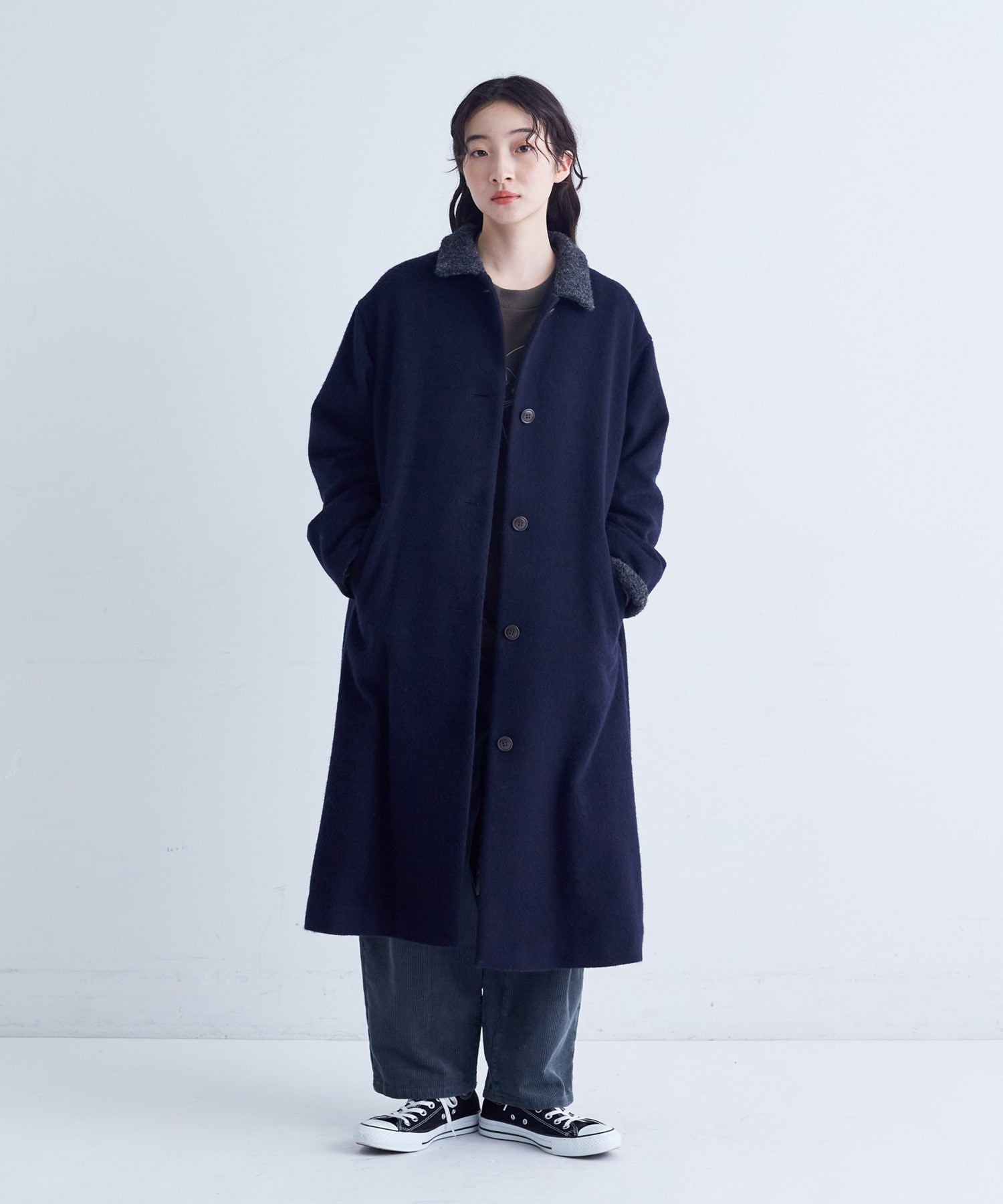 シャギーステンカラーコート｜BIGI online store - ビギ オンラインストア