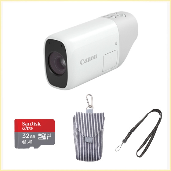 販売終了】PowerShot ZOOM（ﾎﾜｲﾄ）+ｶﾒﾗｹｰｽ+ﾈｯｸｽﾄﾗｯﾌﾟ+microSDｶｰﾄﾞｾｯﾄ