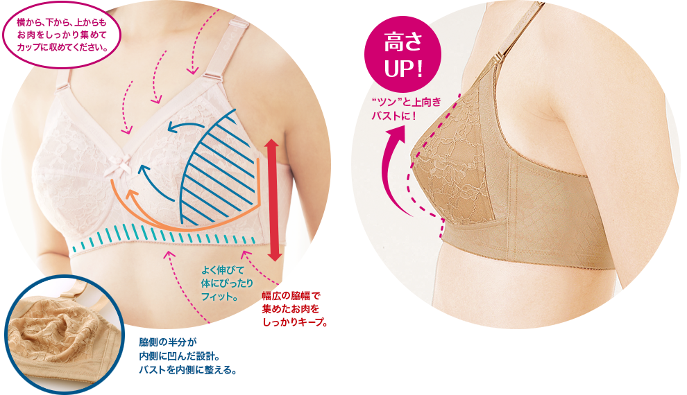 シャルレの補整下着。しっかり補整・ロングセラーブラジャー