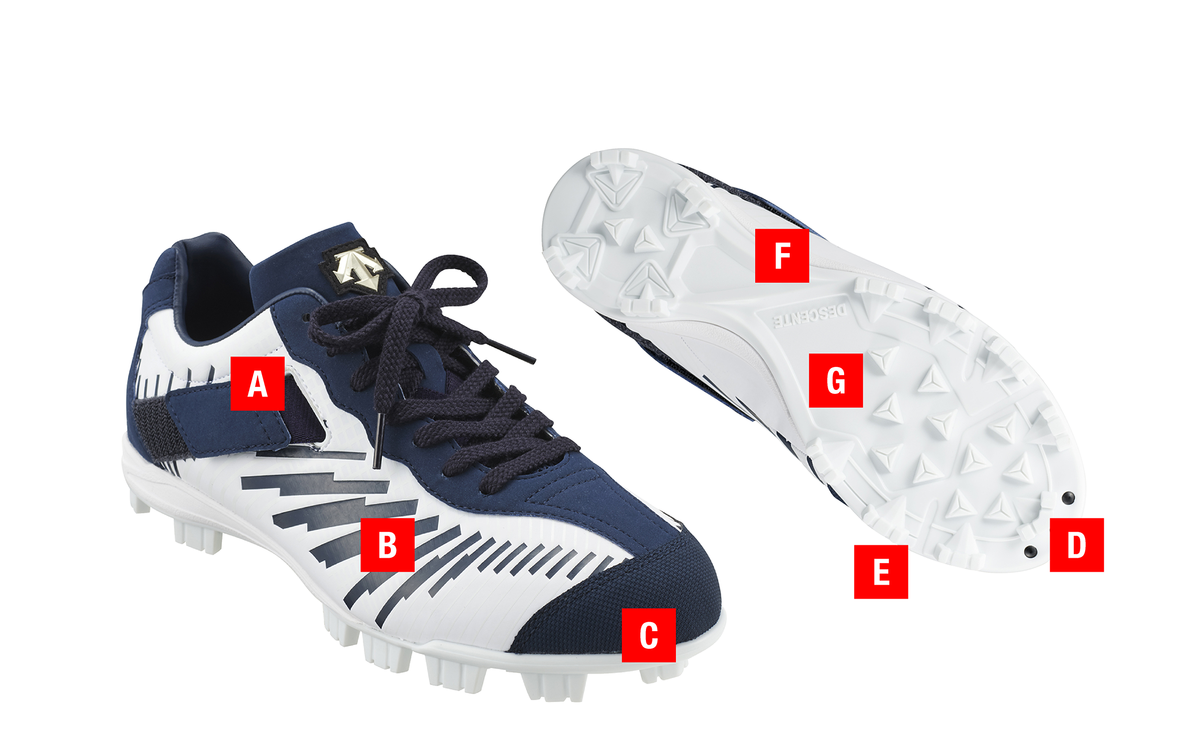 DESCENTE】コウノエベルトスパイク 2-BS 樹脂スタッドソールタイプが