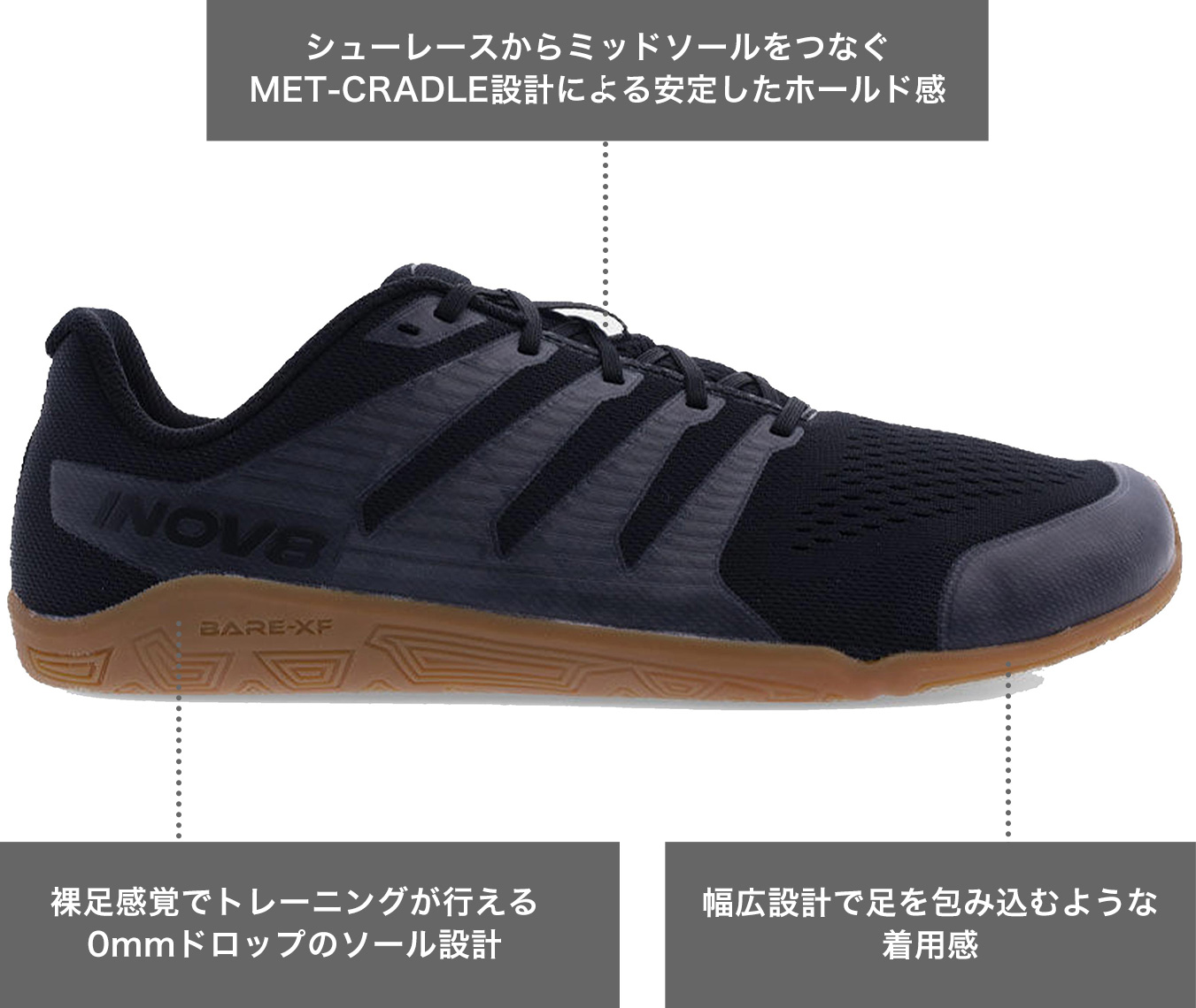 素足感覚でトレーニングができるジム用シューズ(レディース