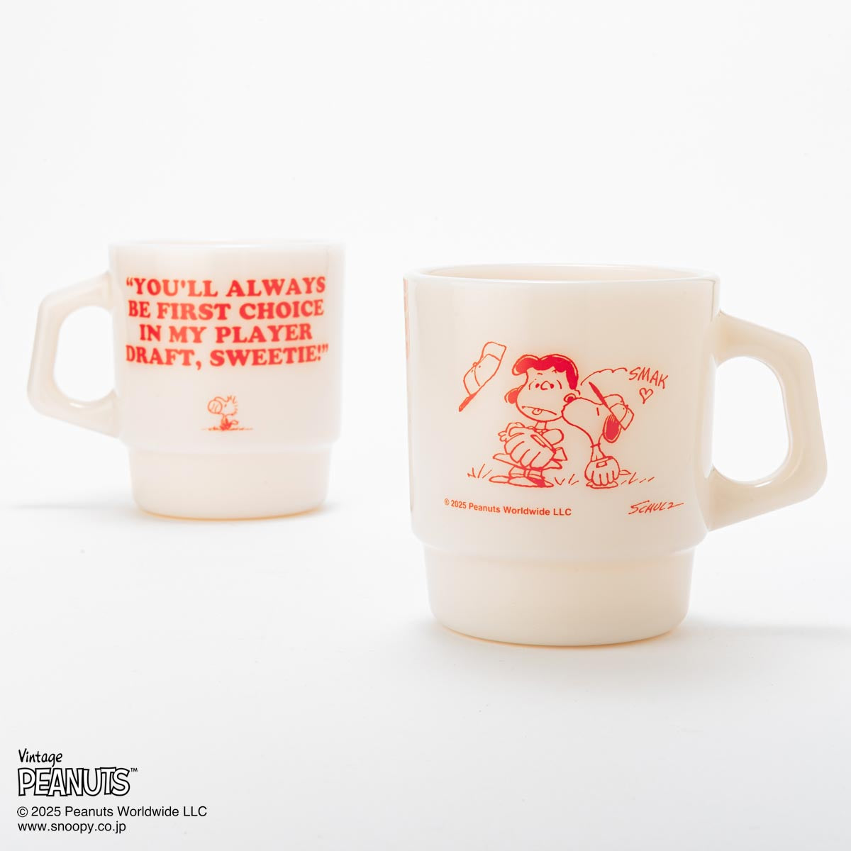 Fire-King スタッキングマグ Peanuts [FIRST CHOICE] ライトアイボリー