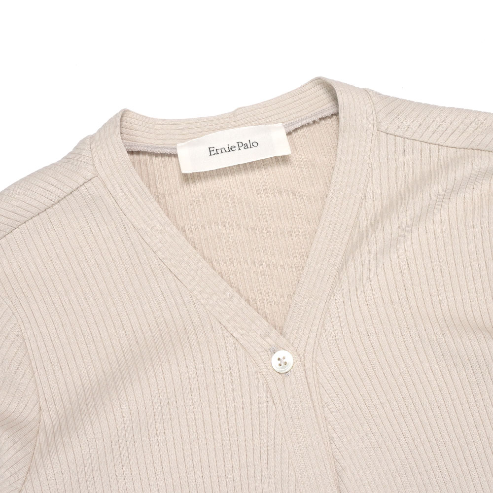JKPT STORE / RIB TIGHT CARDIGAN BEIGE