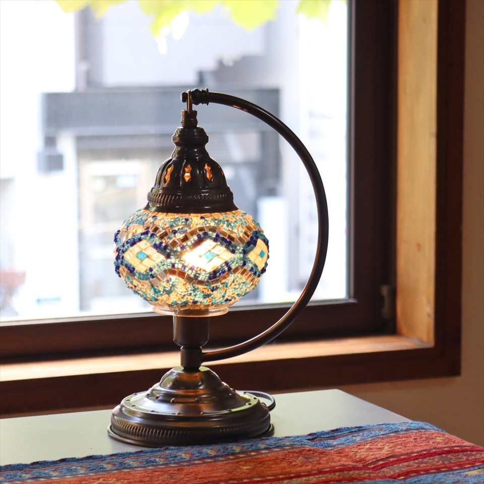 キリムスタイル / トルコランプ モザイクテーブルランプ ハンギング 高
