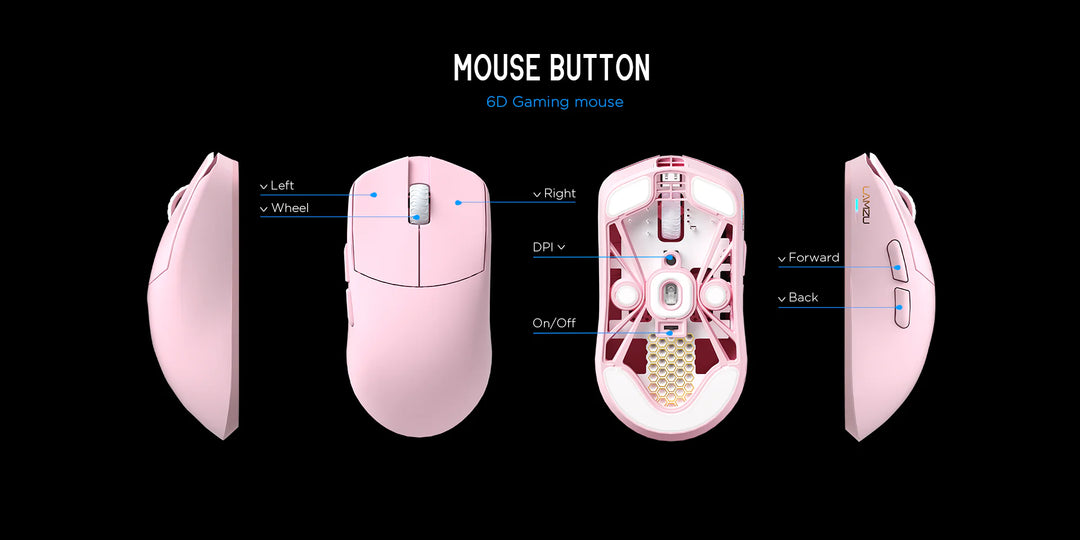 LAMZU Maya X 8Kレシーバー付属 超軽量 約47g ワイヤレスゲーミング