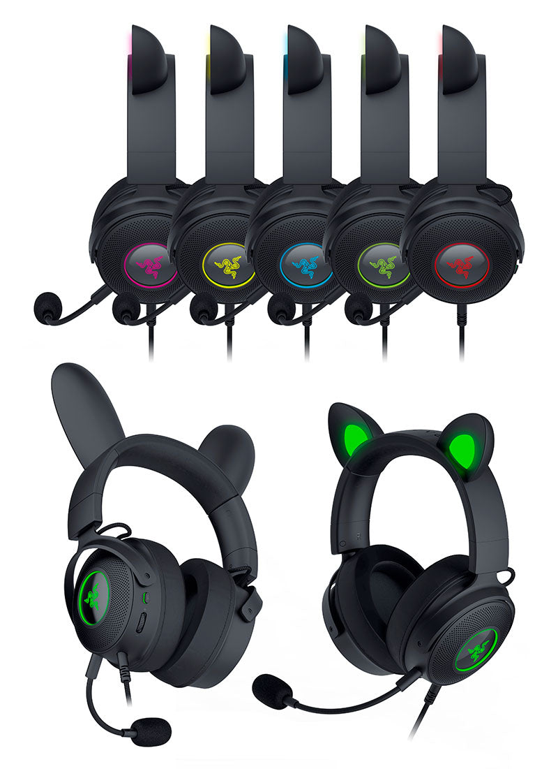 Razer Kraken Kitty V2 Pro 有線 ゲーミング ヘッドセット ネコミミ